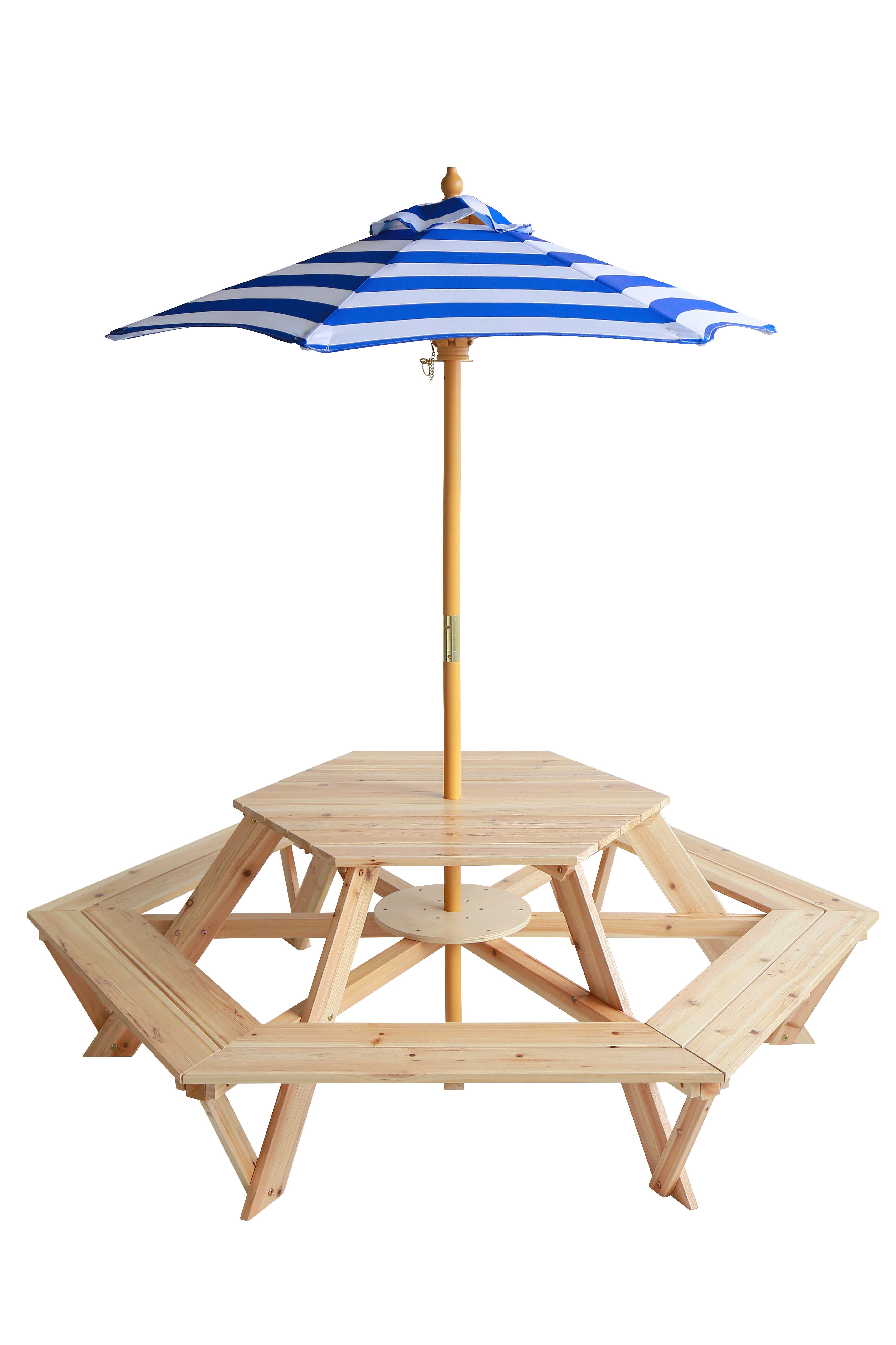 Kinder-Gartenset Nils - Blau/Naturfarben, MODERN, Holz/Textil (162/164/162cm) - James Wood