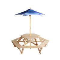 Kinder-Gartenset Nils - Blau/Naturfarben, MODERN, Holz/Textil (162/164/162cm) - James Wood