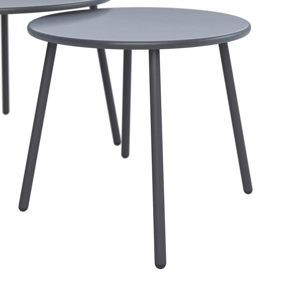 Loungegarnitur Nizza - Dunkelgrau/Hellgrau, MODERN, Textil/Metall (114/75/70cm) - Beldano