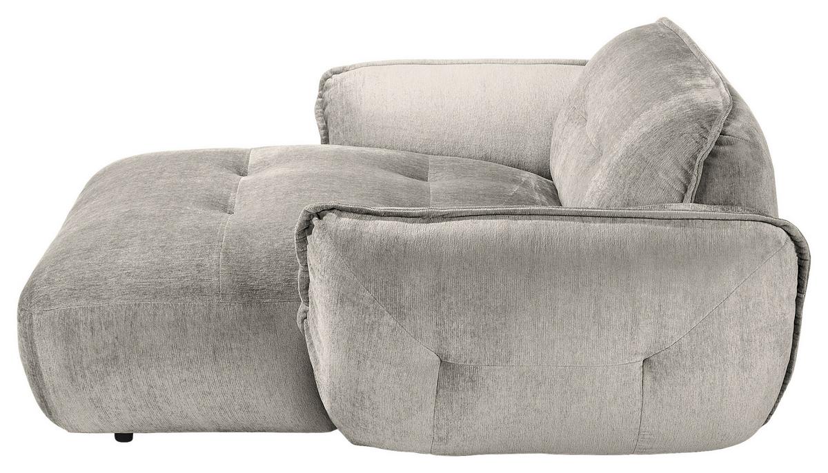 XXL-Sessel Fluffy, Silberfarben B: 182 cm - Silberfarben/Schwarz, MODERN, Textil (182/87/184cm) - Trendmanufaktur