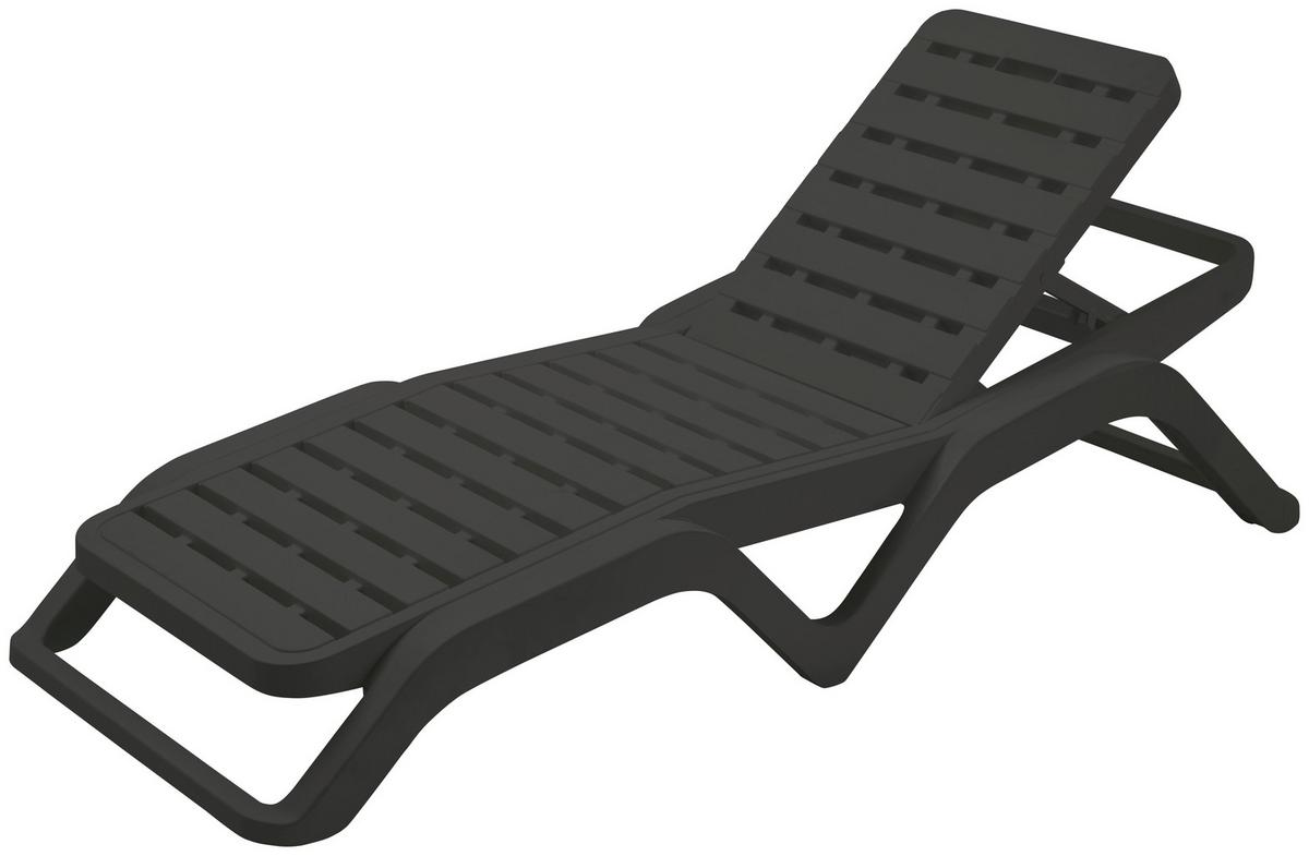 Kerti Napozóágy Scirocco Antracit - antracit, Basics, műanyag (187,7/71,4/44,5cm)