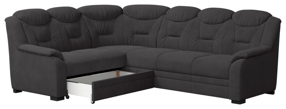 Ecksofa Marcus - Anthrazit/Schwarz, Basics, Textil (211/263cm) - MID.YOU