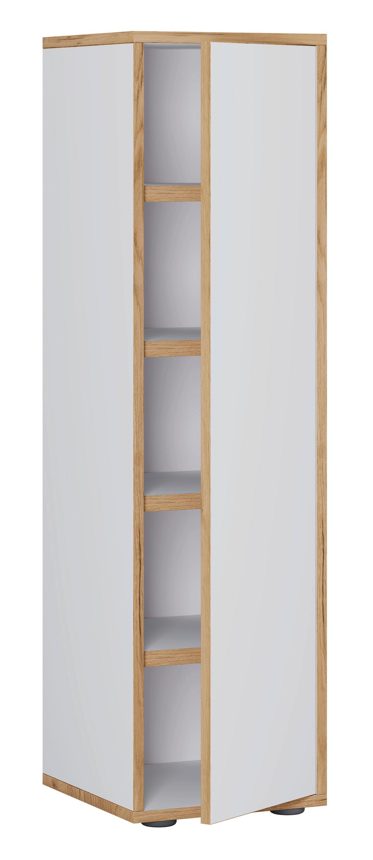 Schuhschrank Salia Honigeiche Dekor B: 30 Cm - Honigeiche/Schwarz, Design, Holzwerkstoff (30/110/33cm) - MID.YOU