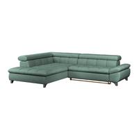 Ecksofa Gemini Grün, B: 234cm - Chromfarben/Dunkelgrün, KONVENTIONELL, Textil (234/312cm)