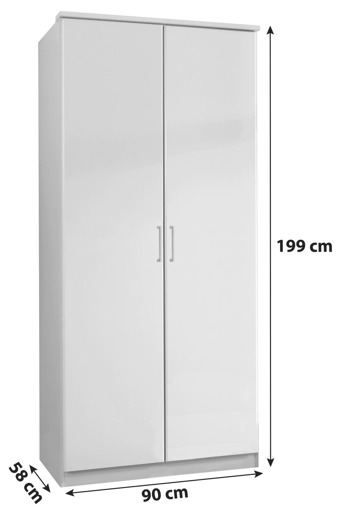 Drehtürenschrank 90cm Osaka, Sägerau Eiche Dekor - Eichefarben, KONVENTIONELL, Holzwerkstoff (90/199/58cm) - MID.YOU