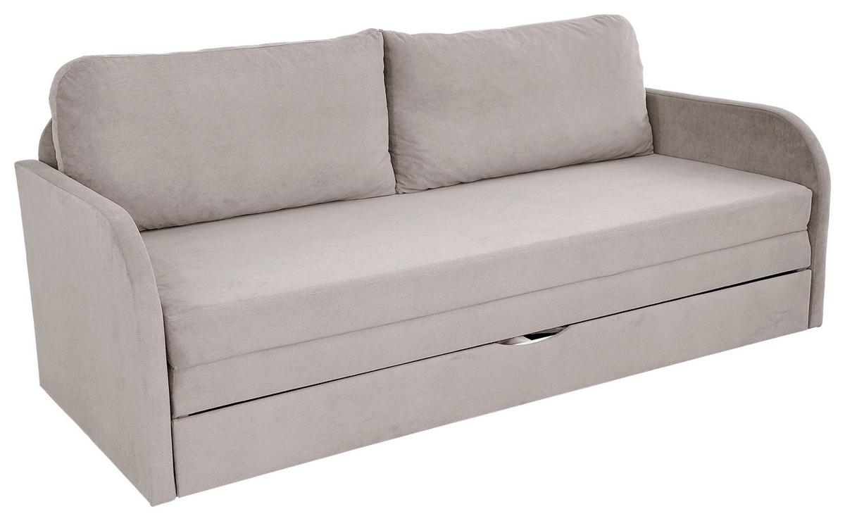 Schlafsofa Mit Bettkasten Milan Taupe B: 203 Cm - Taupe/Schwarz, Design, Textil (203/77/86cm) - MID.YOU