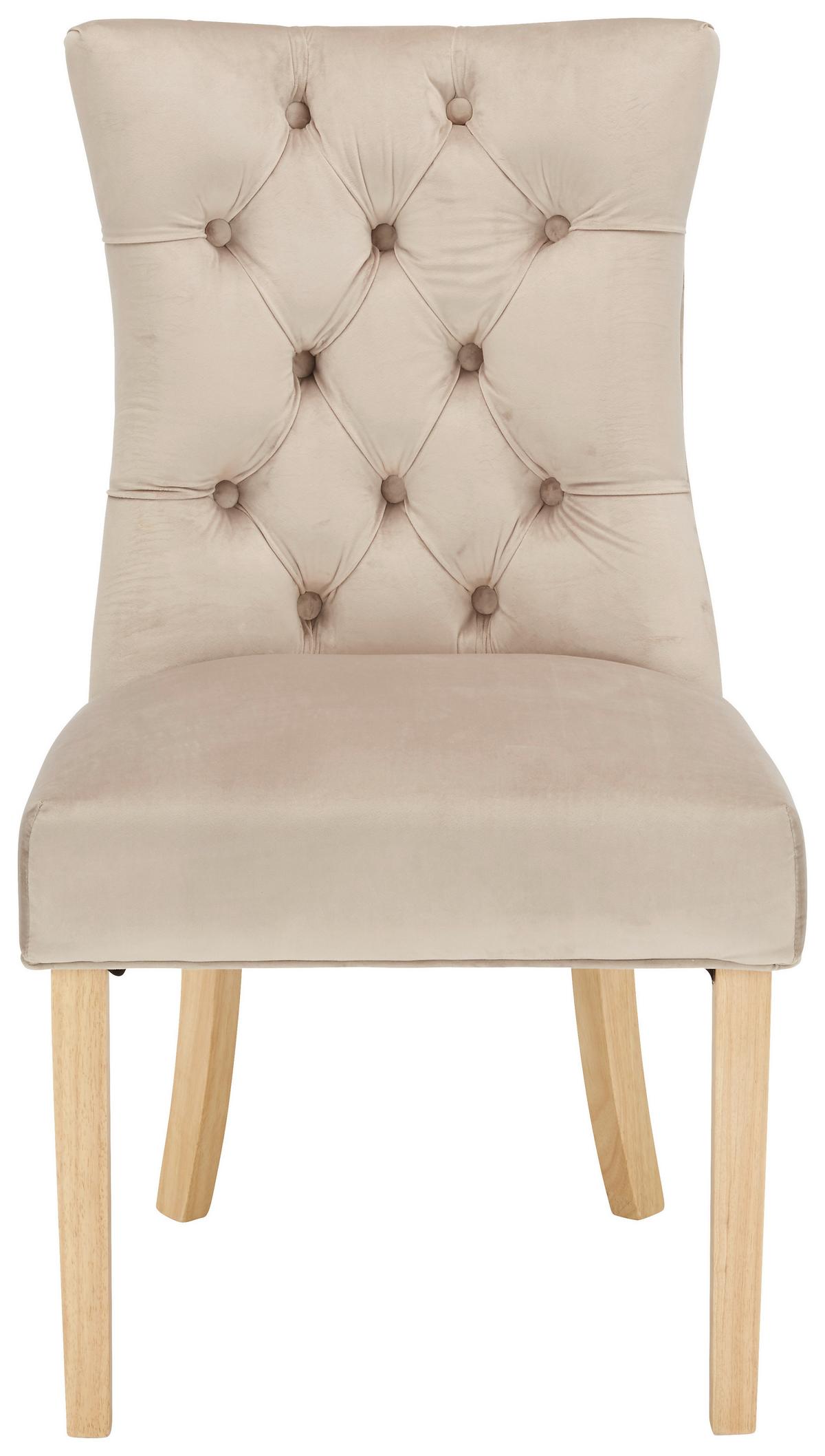 Stolička JOLEEN zamat béžová - prírodná farba/taupe, Lifestyle, kov/drevo (55/97/64cm) - Mömax