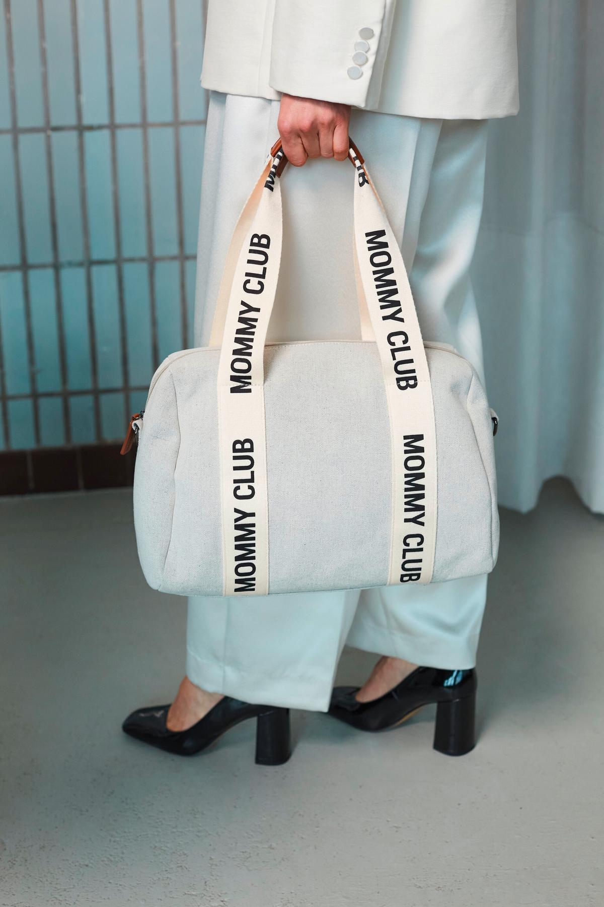 Wickeltasche Mommy Club Creme/Weiß, B: 38 cm - Creme/Weiß, KONVENTIONELL, Kunststoff/Textil (38/21/27cm) - Childhome