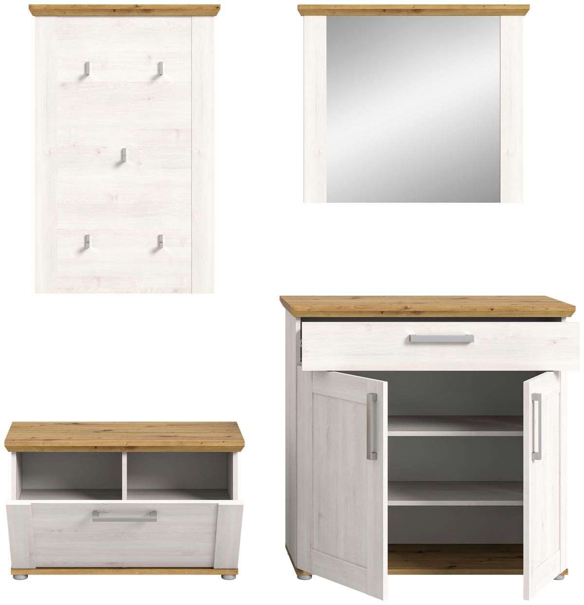Garderobe Verona 4-teilig Lärche B: 183 Cm - KONVENTIONELL, Holzwerkstoff (183/194/37cm) - MID.YOU