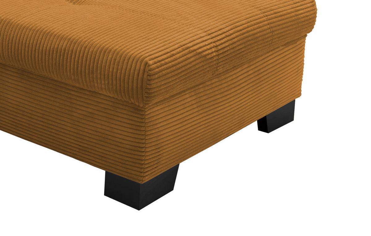 Ecksofa mit Schlaffunktion Flora Goldfarben Cord - Goldfarben/Schwarz, Design, Textil (250/190cm) - MID.YOU