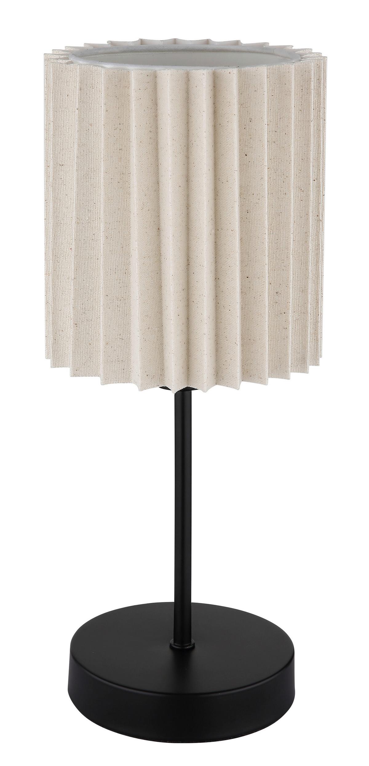 Tischleuchte Naturfarben Schwarz D: 26,5 cm - Schwarz/Naturfarben, KONVENTIONELL, Textil/Metall (26.5/50cm) - Globo