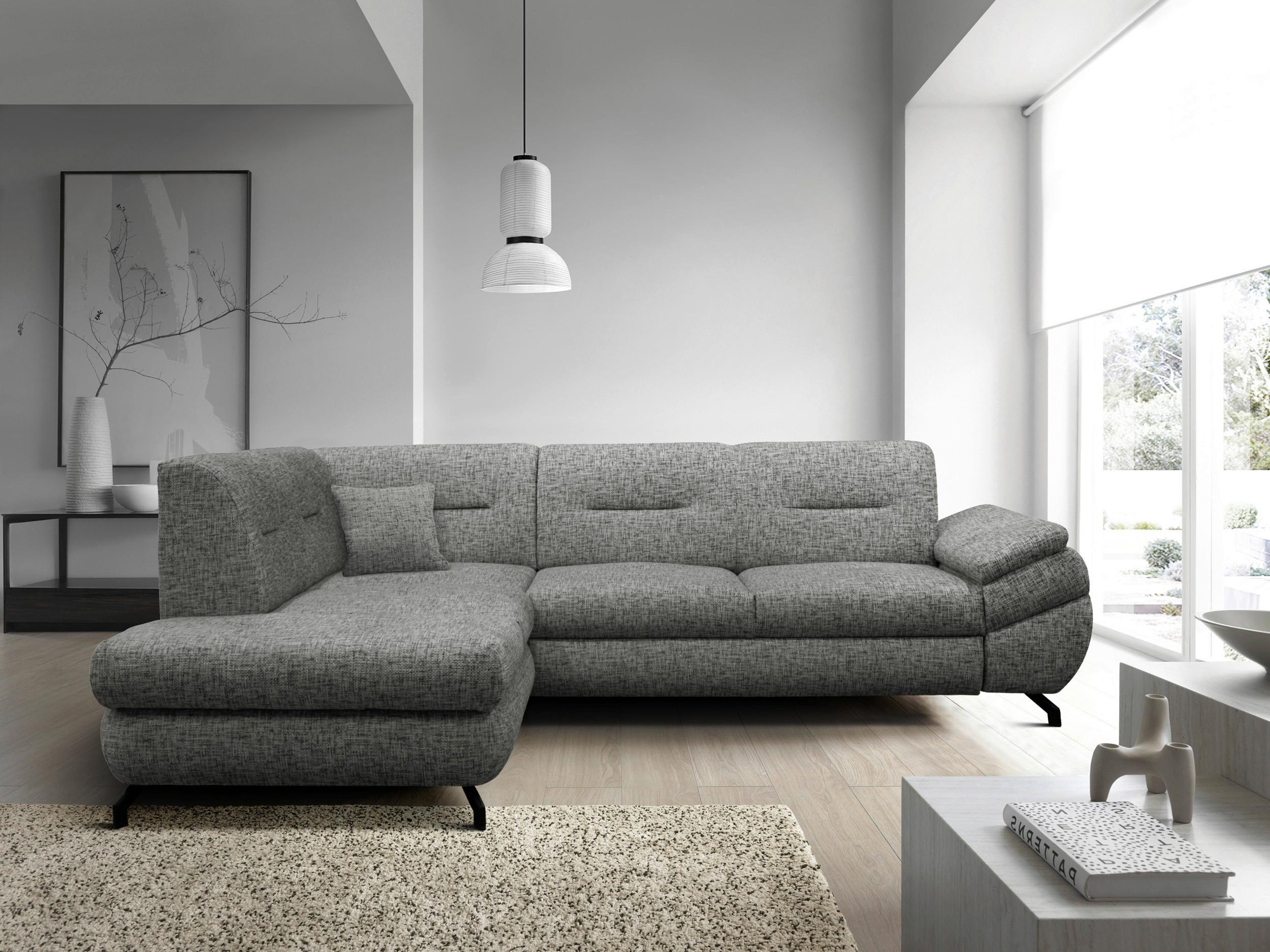 Ecksofa Imo Grau 201x274 cm - Schwarz/Grau, Design, Textil (201/274cm) - MID.YOU