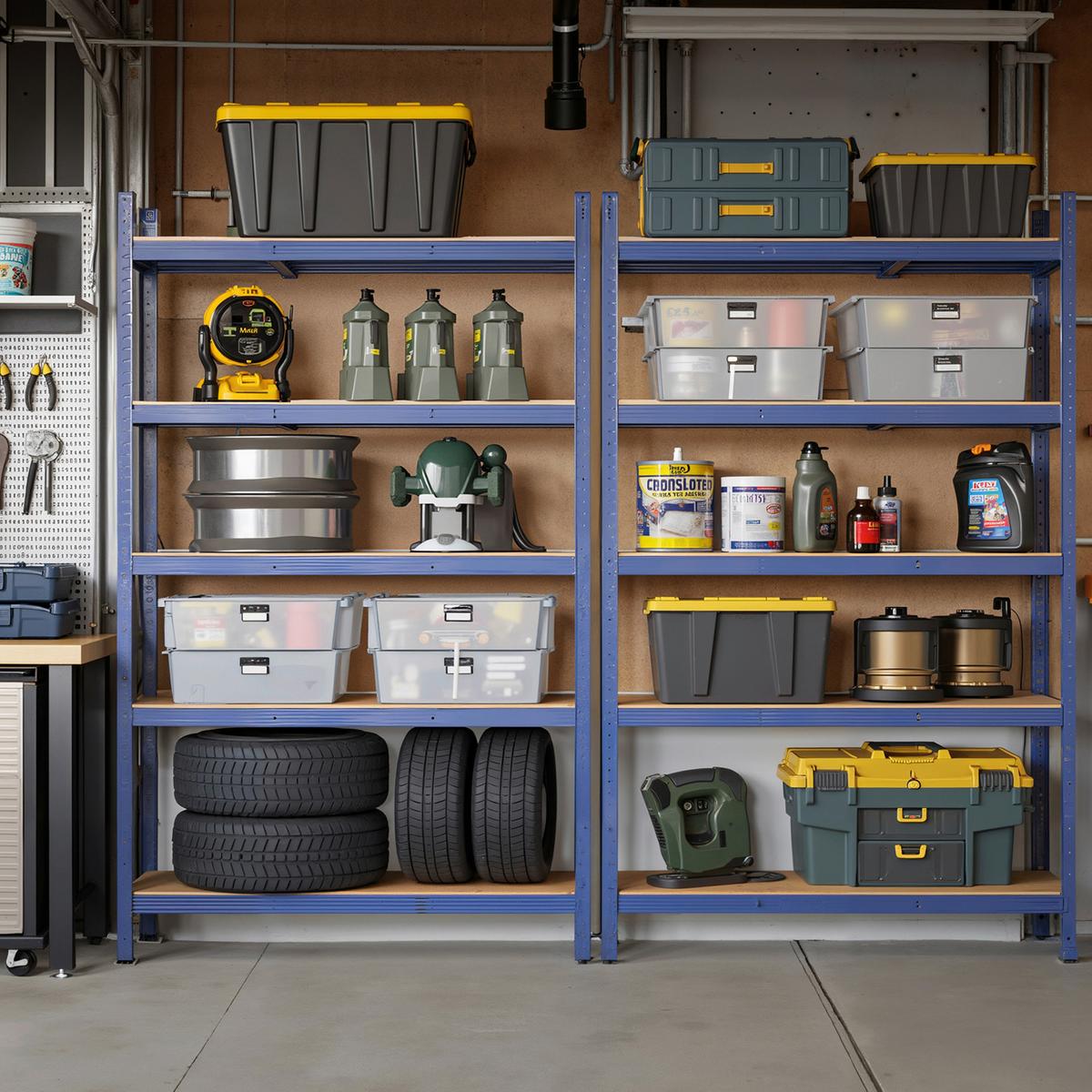 Schwerlastregal Shelving Dunkelblau b: 120 cm - Dunkelblau, Basics, Holzwerkstoff/Metall (120/200/60cm)