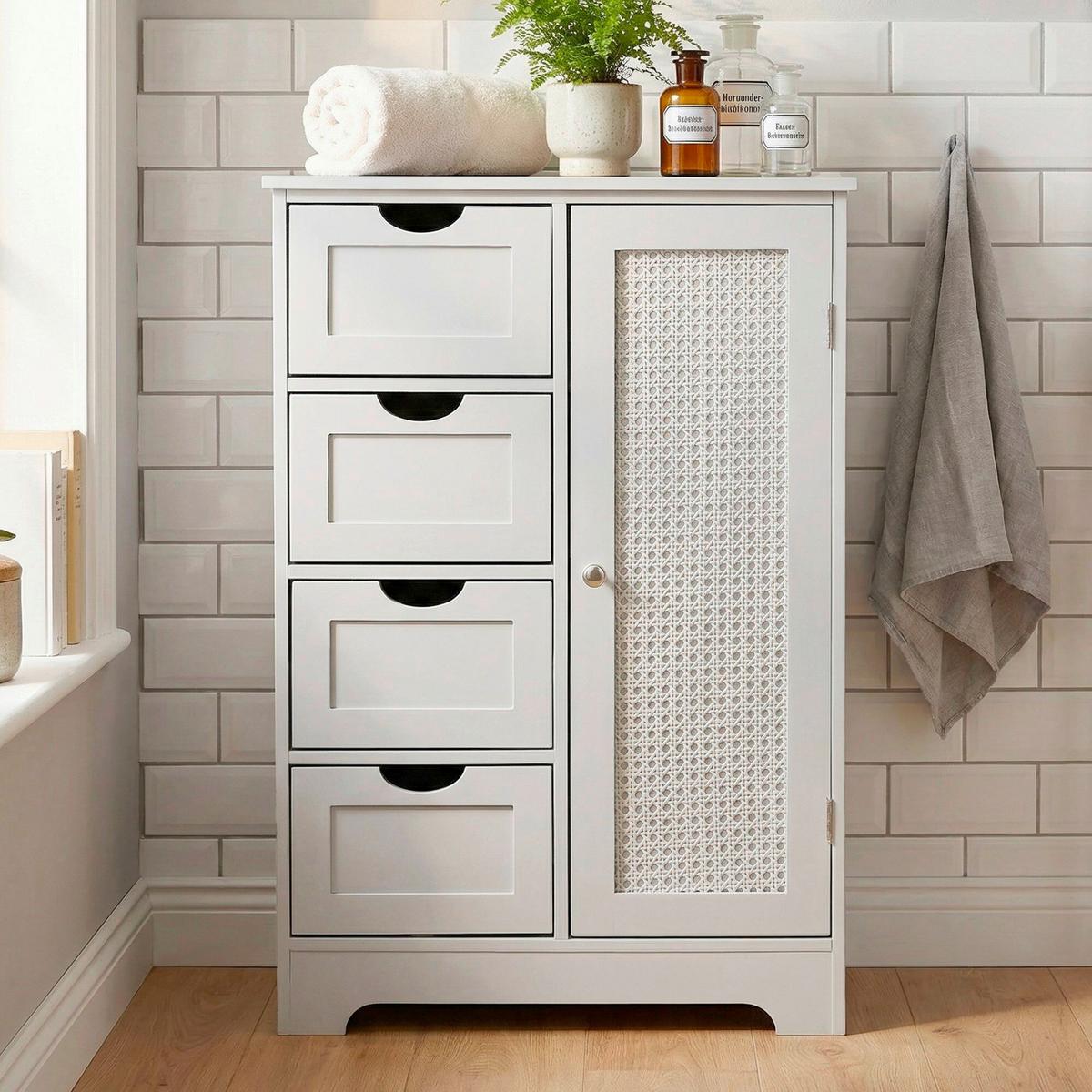 SIDEBOARD Weiß B: 55cm - Weiß, Design, Holzwerkstoff (55/80/30cm) - Livetastic