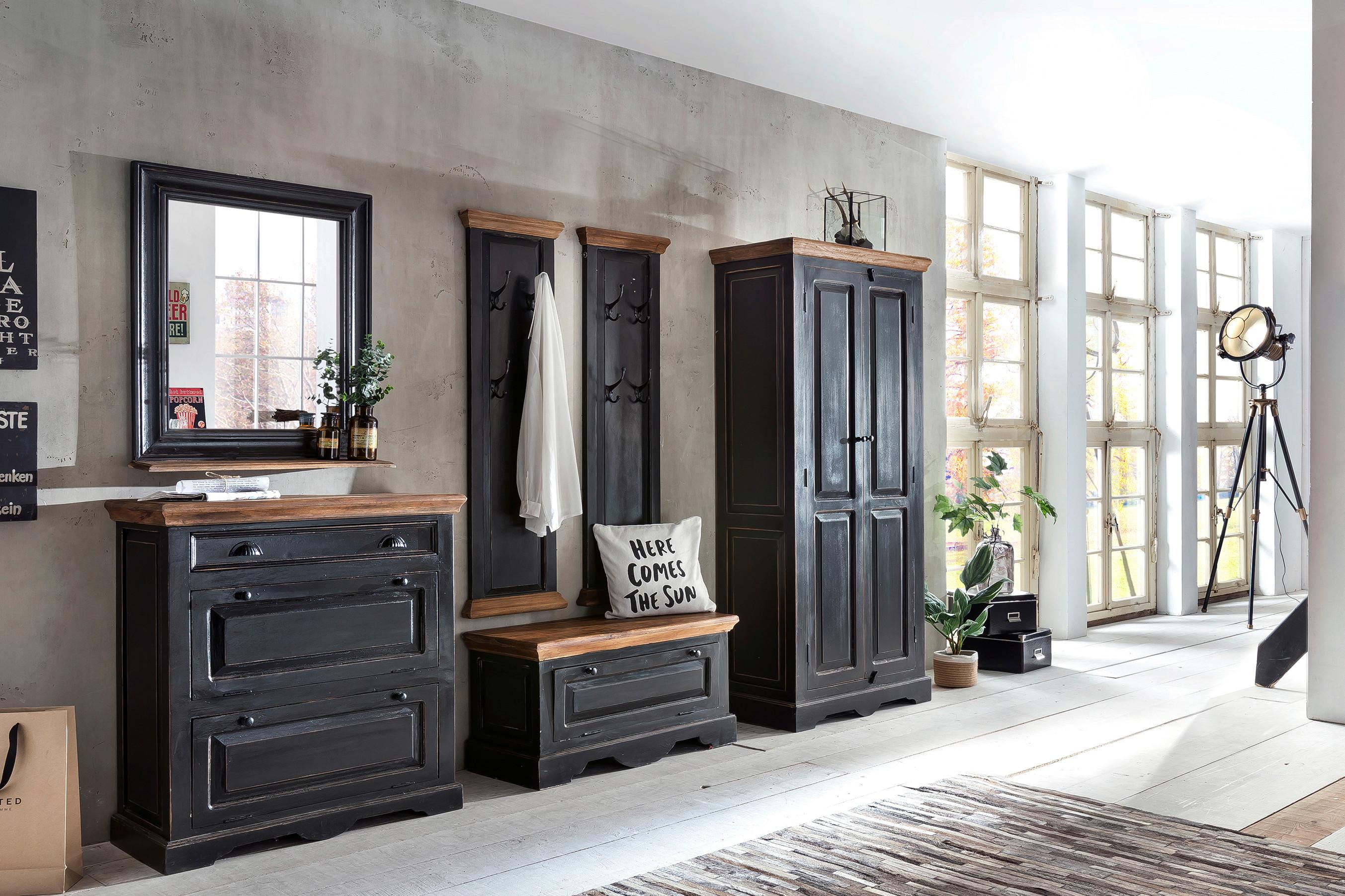 Garderobe Dielen Schwarz/Honig B: 263cm