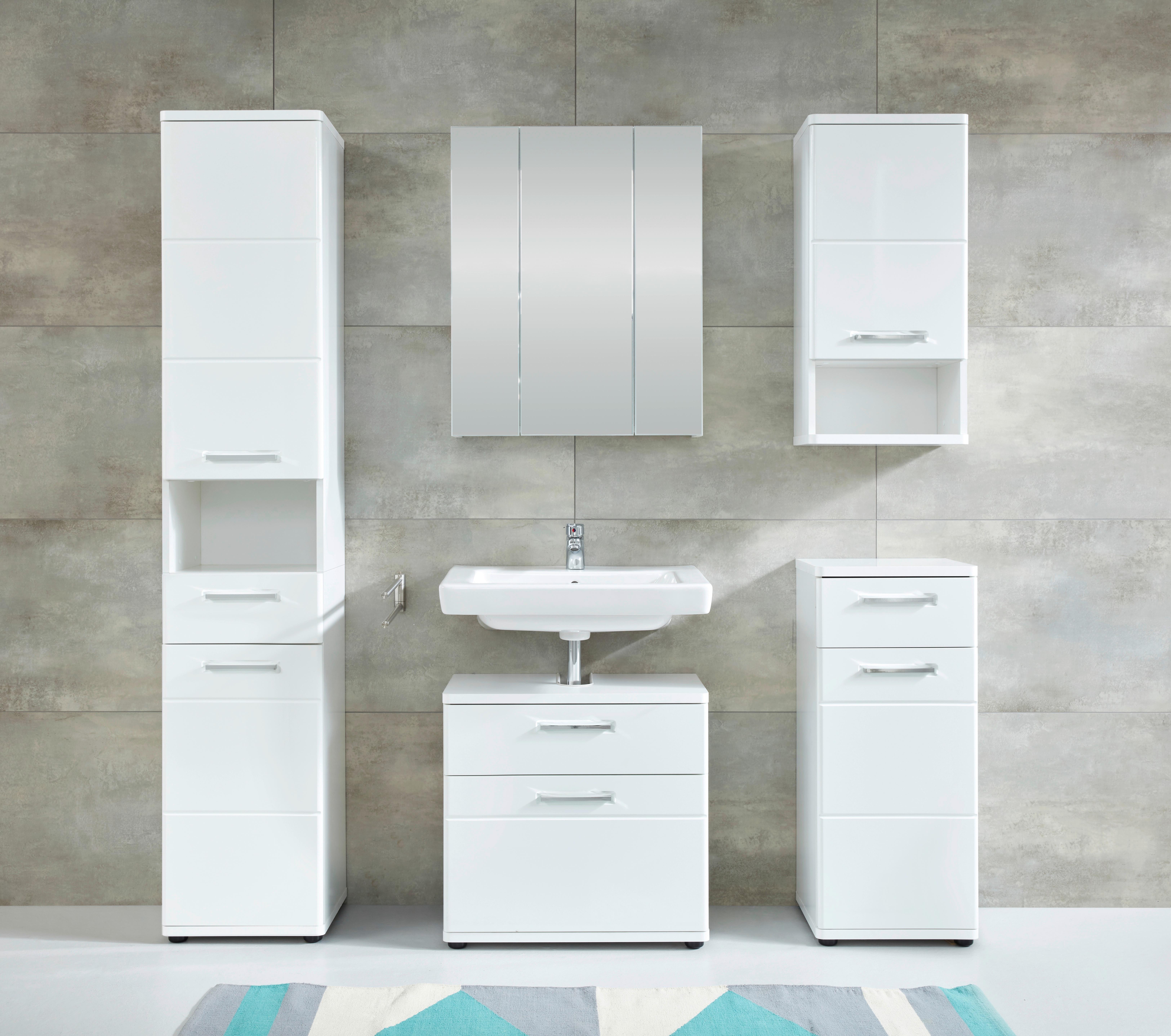 Spiegelschrank Monte Weiß B: 60 cm - Weiß, MODERN, Glas/Holzwerkstoff (60/74/18cm) - MID.YOU