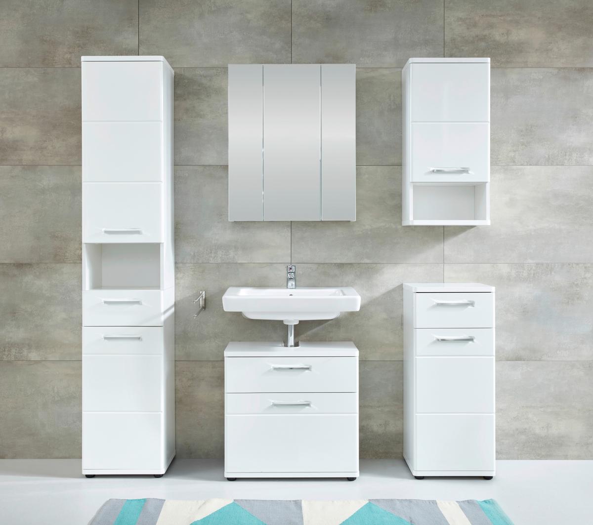 Spiegelschrank Monte Weiß B: 60 Cm - Weiß, MODERN, Glas/Holzwerkstoff (60/74/18cm) - MID.YOU