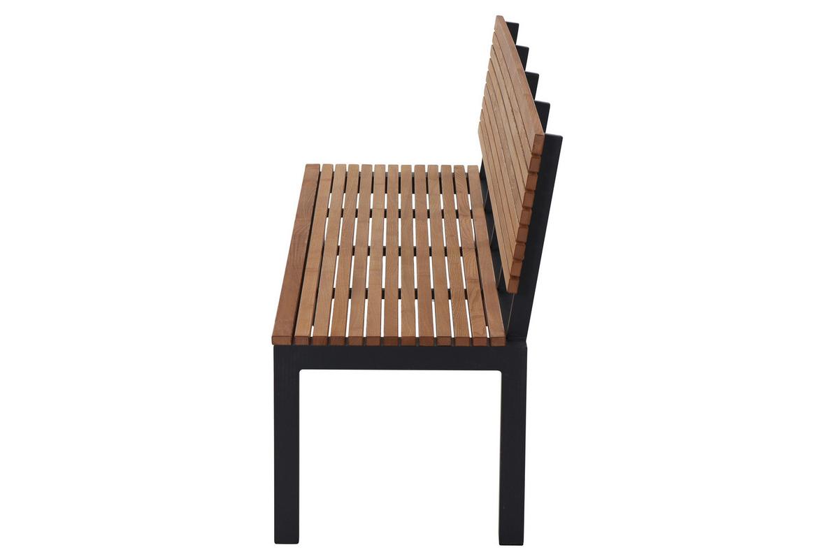 Gartenbank Holz N86394 3-Sitzer - Anthrazit/Robinienfarben, KONVENTIONELL, Holz/Metall (180/84/157,5cm) - Siena Garden
