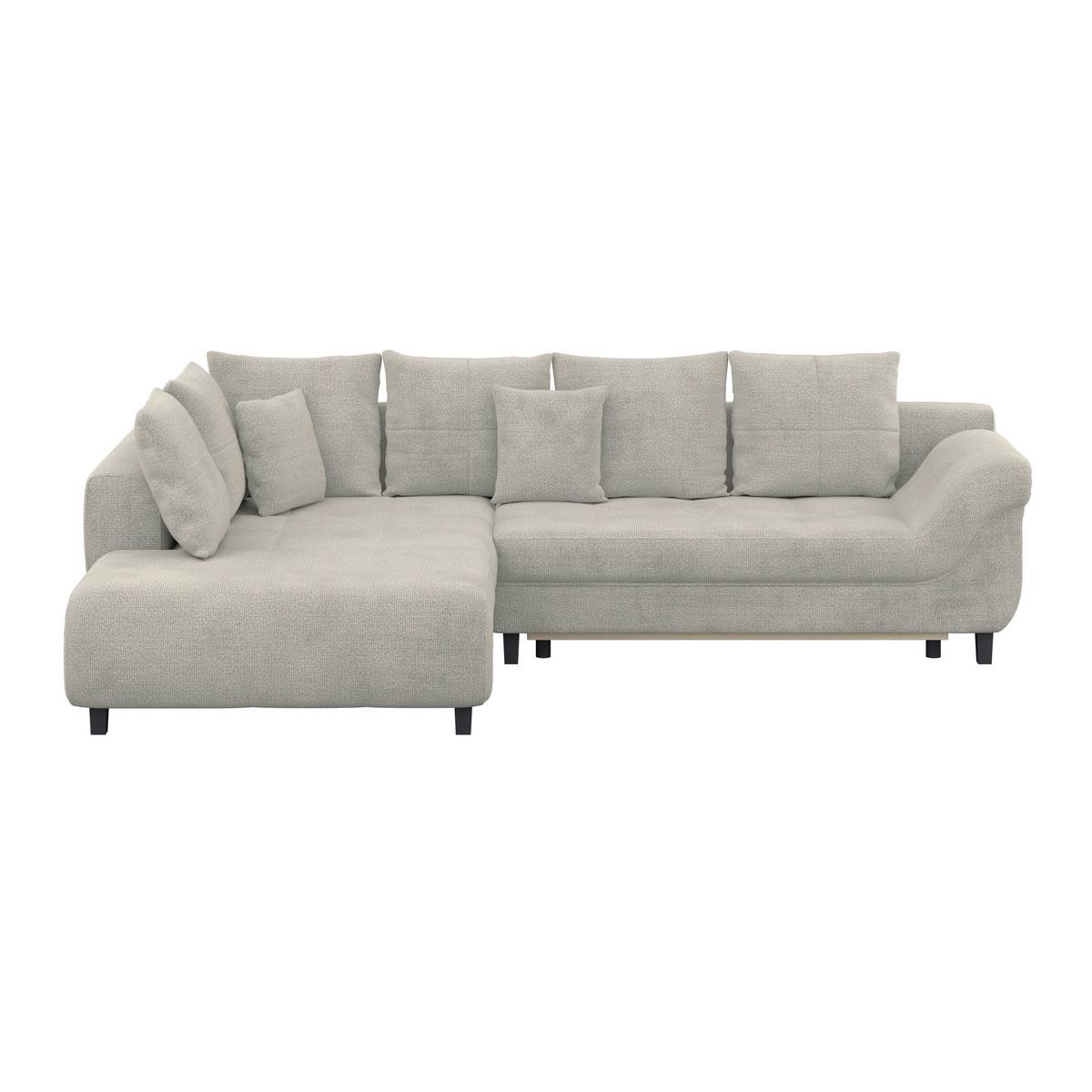 Ecksofa Mit Schlaffunktion Mendoza New Chenille 197x309cm - Schwarz/Grau, KONVENTIONELL, Textil (197/309cm) - Ondega