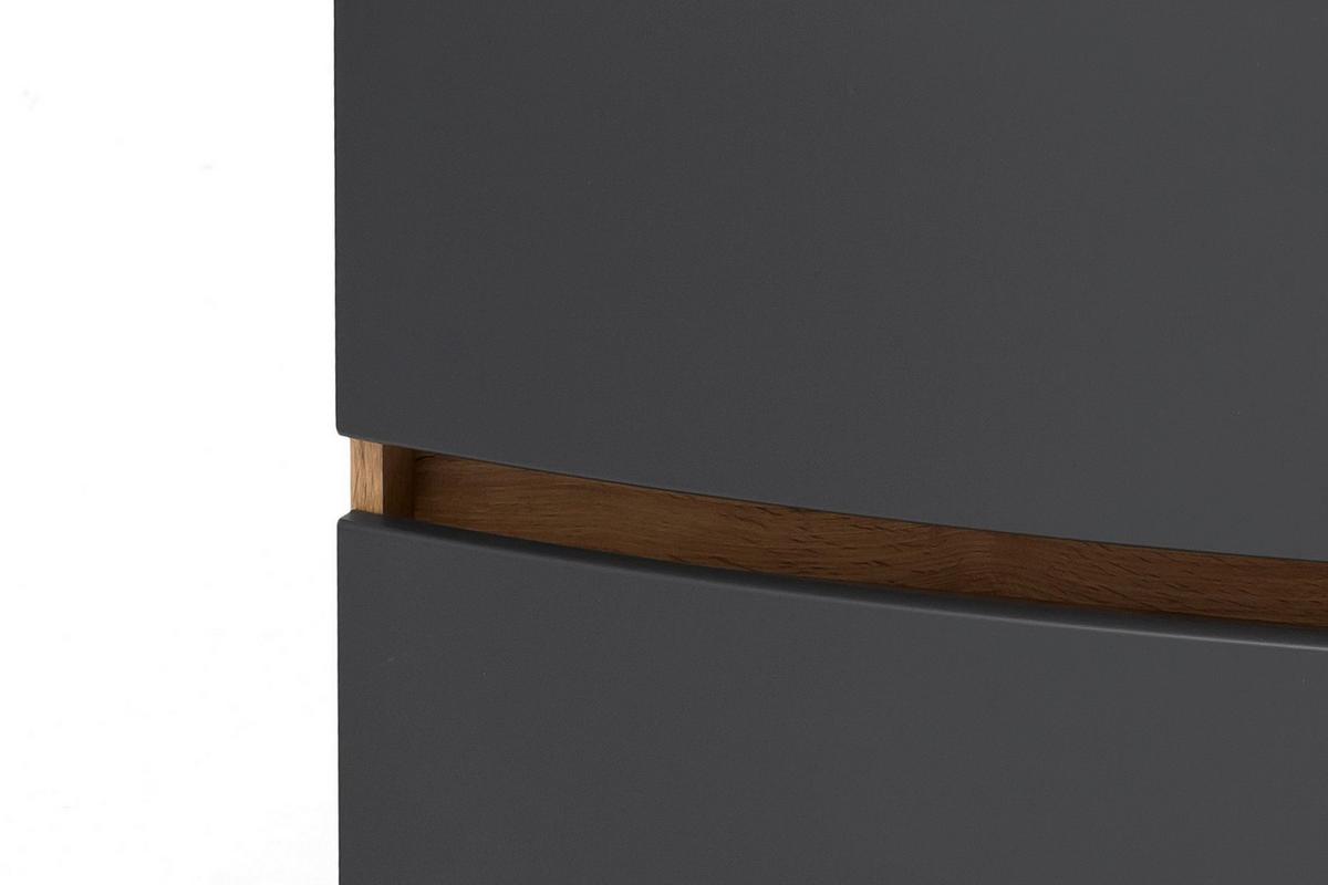 Waschbecken mit Unterschrank Kopenhagen B: 80 cm Weiß - Eichefarben/Anthrazit, KONVENTIONELL, Glas/Holzwerkstoff (80cm) - Held