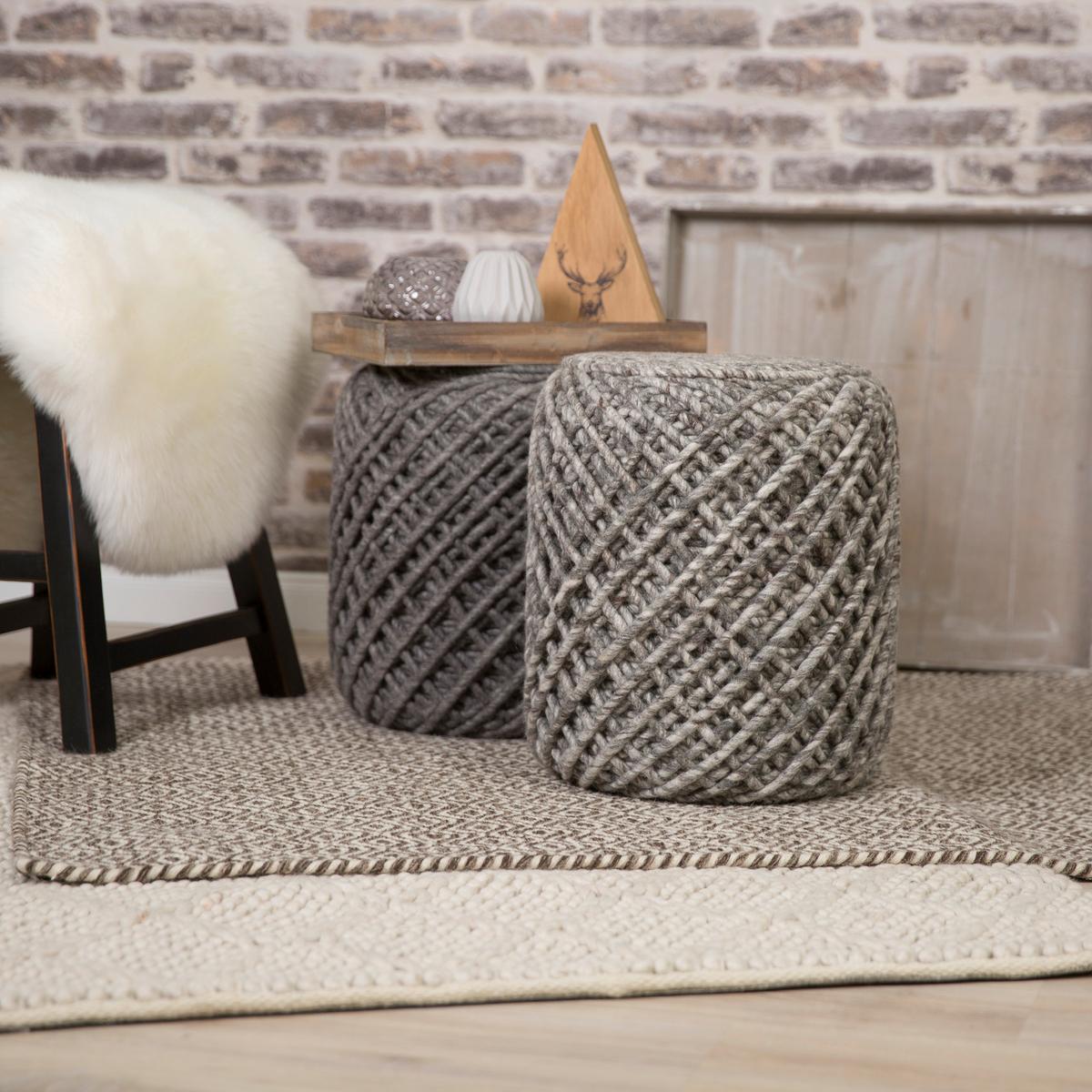 POUF POUF ROYAL - Taupe, Trend, Textil (40/40cm) - Obsession