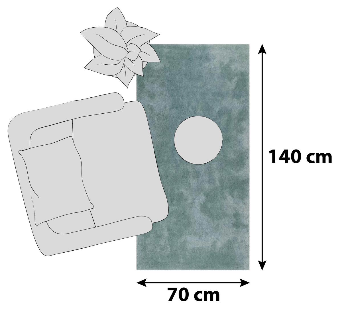 Hochflorteppich Relaxx Türkis 70x140 Cm - Türkis, Basics, Textil (70/140cm) - Esprit
