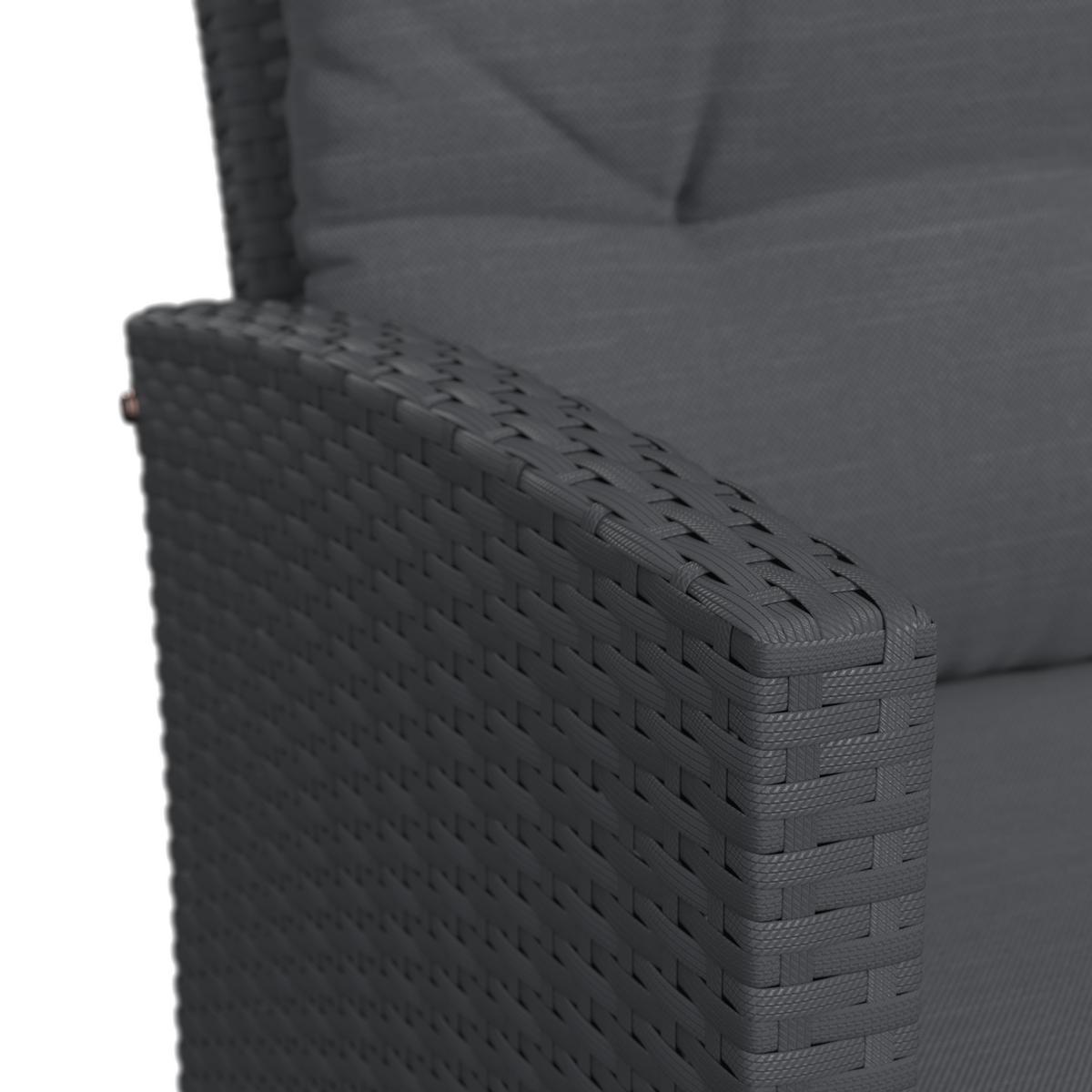 Loungegarnitur Nelson - Schwarz, MODERN, Glas/Kunststoff - Beldano