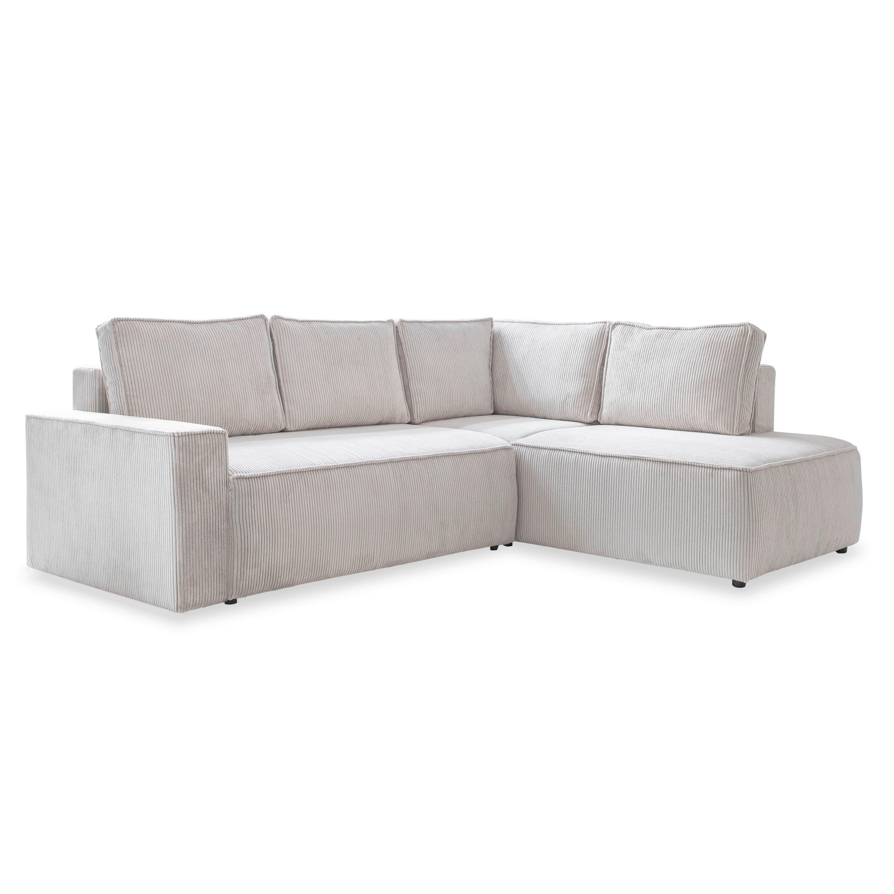 Sedačka OLIVER, pravá, béžová farba - čierna/béžová, Design, textil/plast (247/194cm)