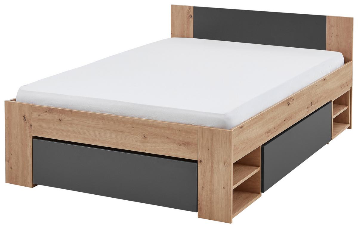 POSTEĽ AZURRO 2-140 - antracitová/dub artisan, Modern, kompozitné drevo (140/200cm)