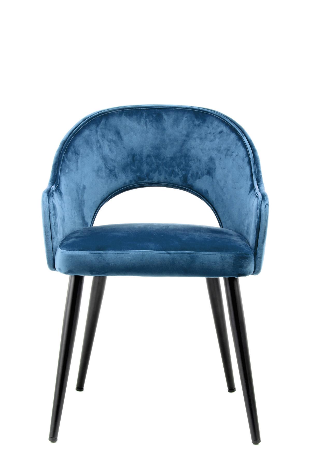 SADA ŽIDLÍ S PODRUČKAMI JORIS - modrá/černá, Moderní, kov/textil (55/77/58cm) - MID.YOU