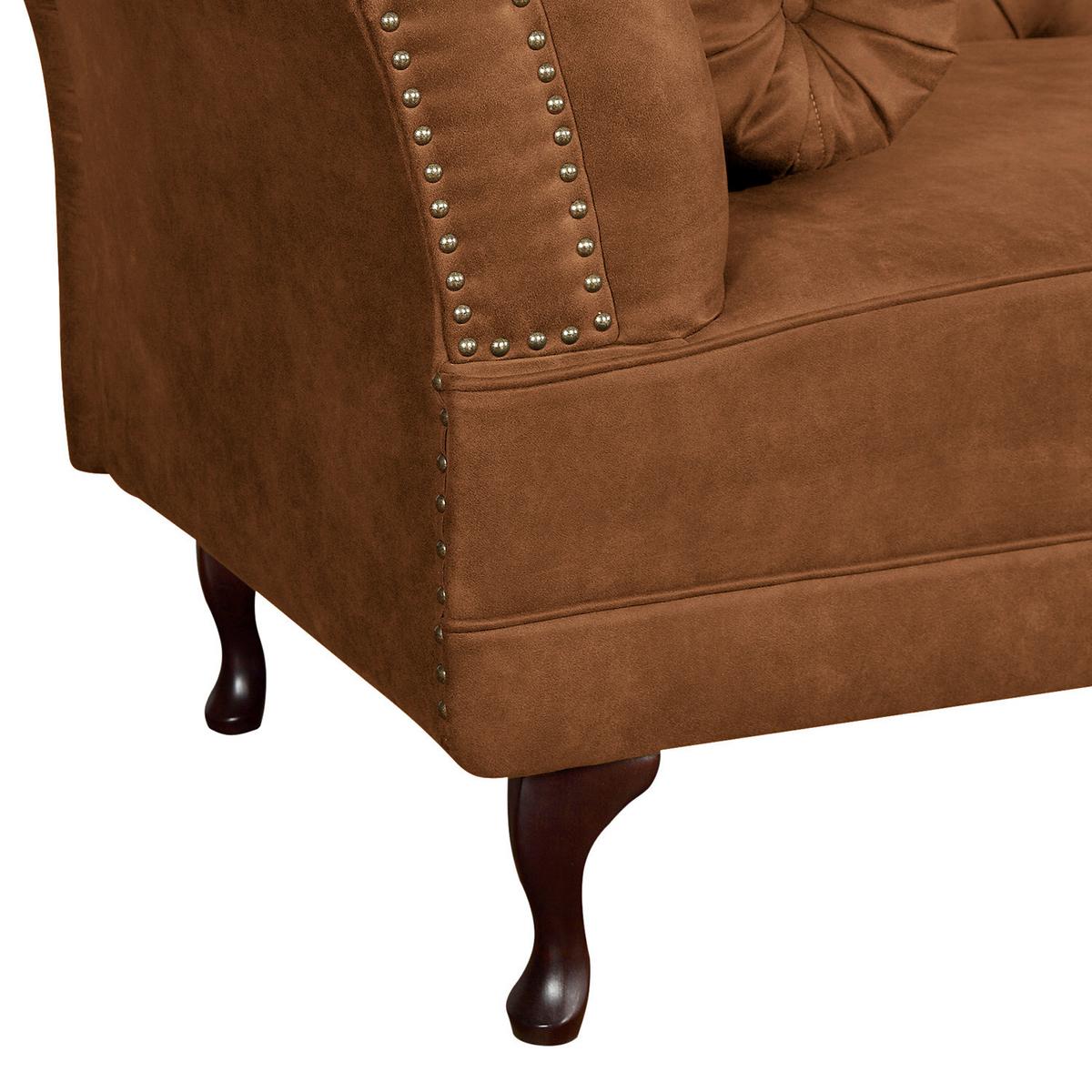 Récamiere Pako Cognac B: 185cm - Cognac/Braun, Design, Textil (185/93/75cm) - Livetastic
