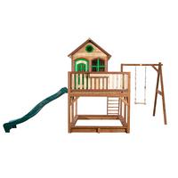 Spielturm Liam Aus Zedernholz - Braun/Grün, Basics, Holz/Kunststoff (541/291/277cm) - Ambia Garden
