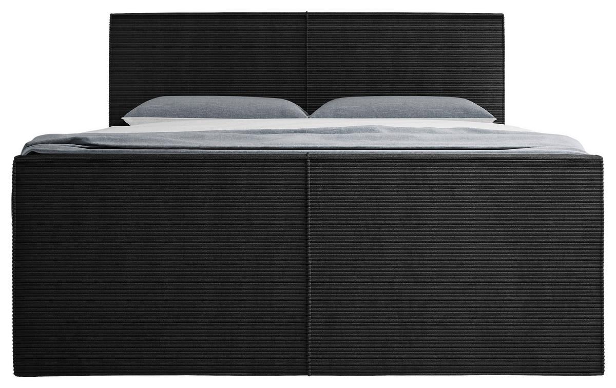 Boxspringbett Rodi Schwarz LF: 160x200 cm - Schwarz, MODERN, Textil (160/200cm) - Livetastic