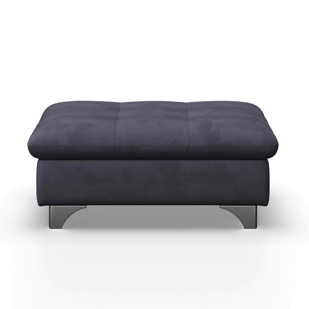 Hocker Gemini Dunkelblau, B: 108cm - Chromfarben/Dunkelblau, KONVENTIONELL, Textil (108/46/108cm)