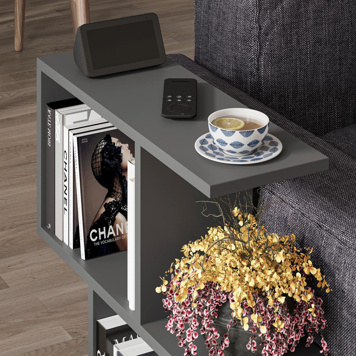 Beistelltisch Homemania Kaffeetisch - Anthrazit, Design, Holzwerkstoff (60/20/60cm) - Livetastic