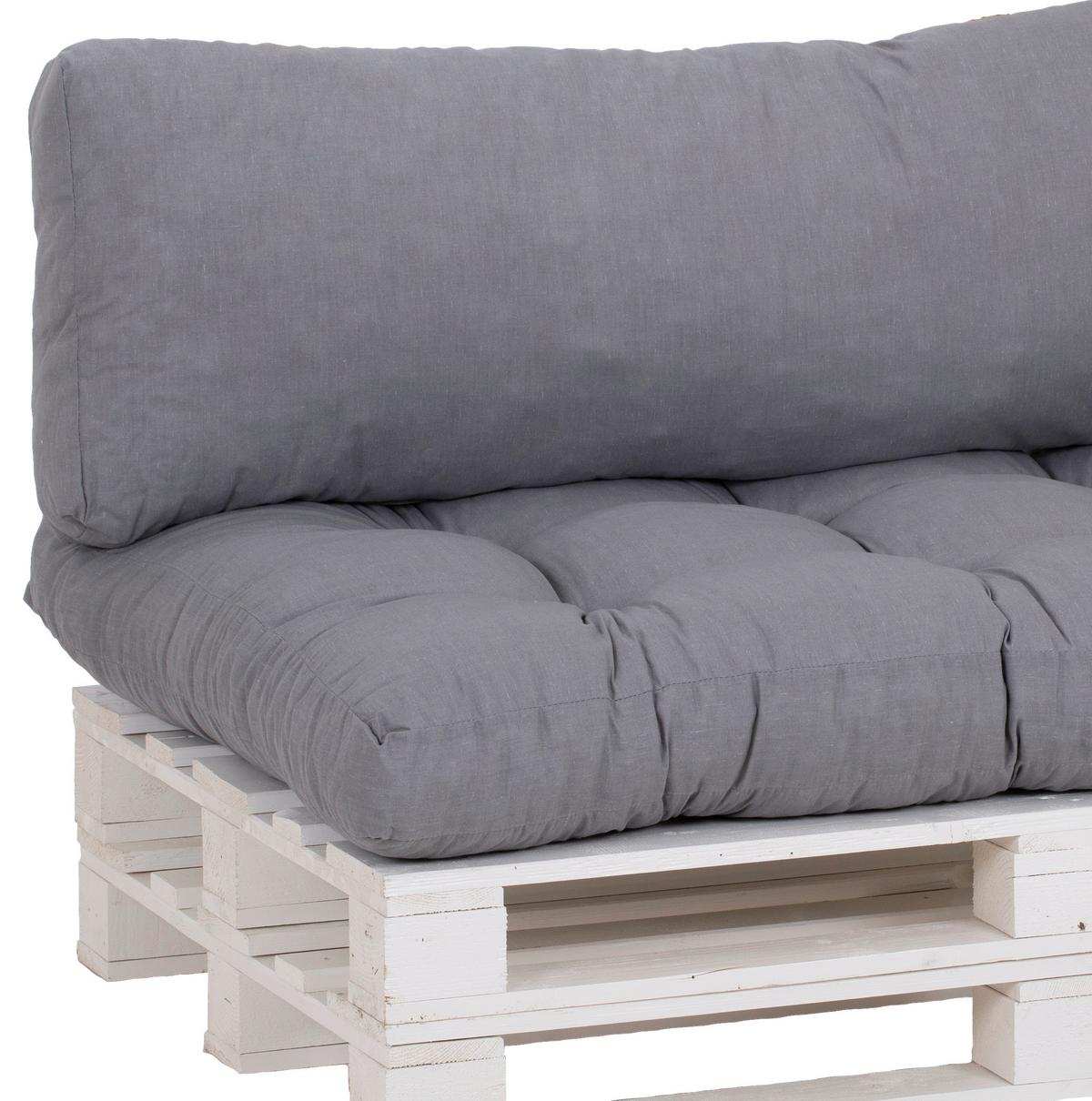 Palettenkissen 2--Teilig 120x80 cm Hellgrau - Hellgrau, Basics, Textil (120/80/16cm)