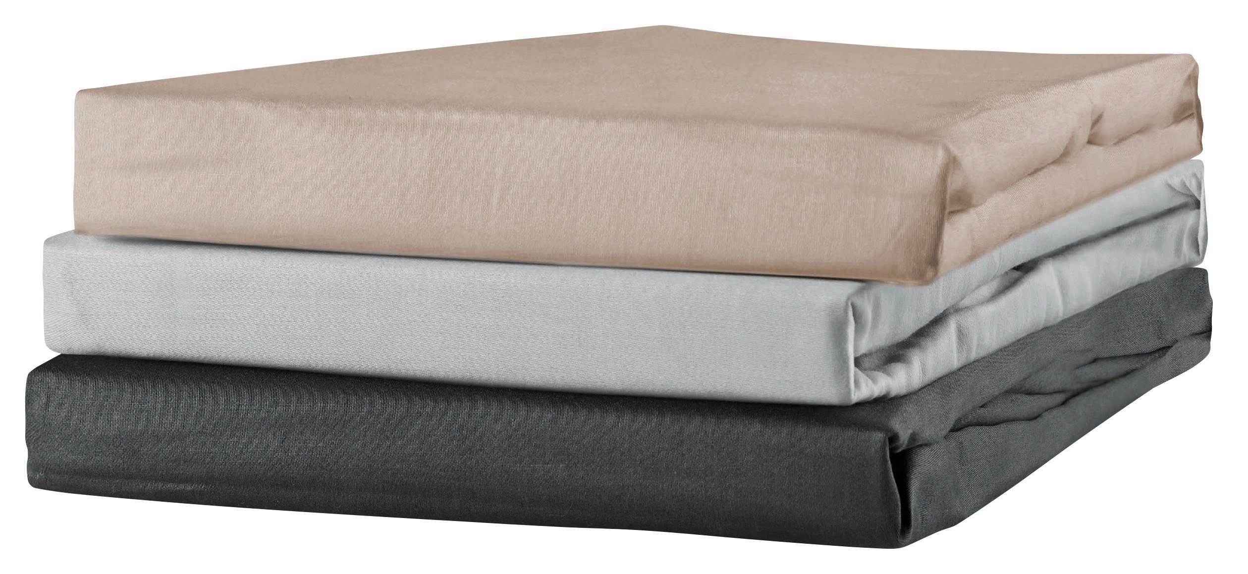 Spannleintuch Renesmee Silber 120x200 Cm Baumwolle - Silberfarben, ROMANTIK / LANDHAUS, Textil (120/200cm) - James Wood