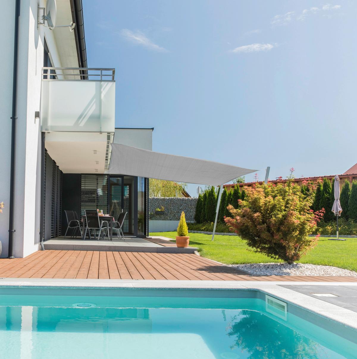 Sonnensegel Quadrat 3,60x3,60 M - Grau, Basics, Textil (360/360cm)