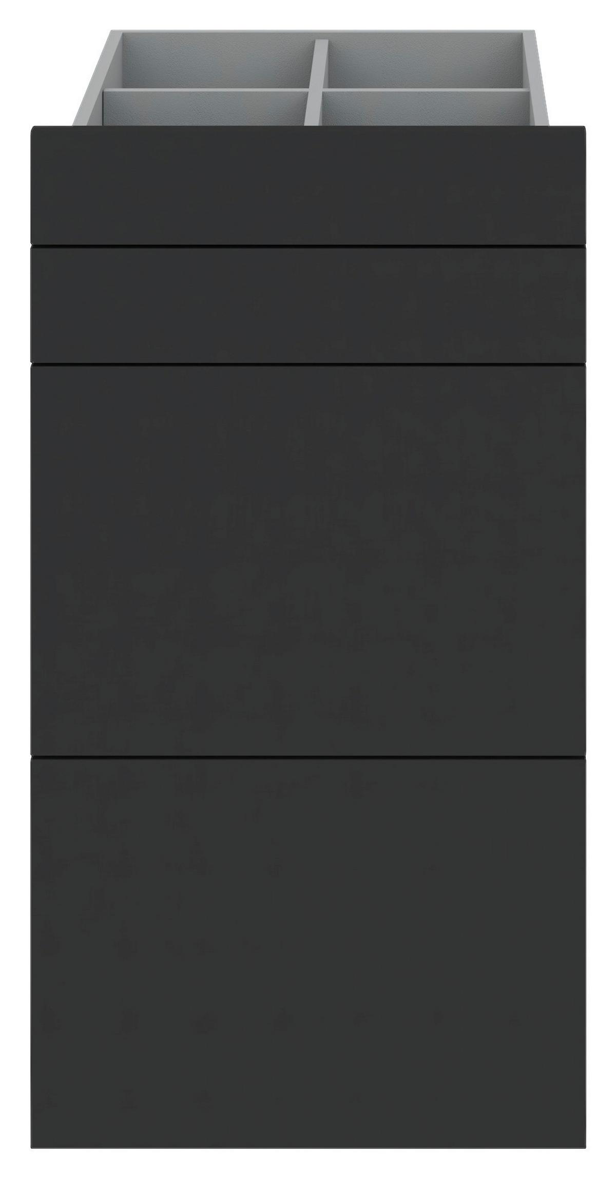 Schubladeneinsatz Unit Anthrazit B: 45,3 cm 4 Fächer - Anthrazit, MODERN, Holzwerkstoff (45,3/83/47cm) - Ondega