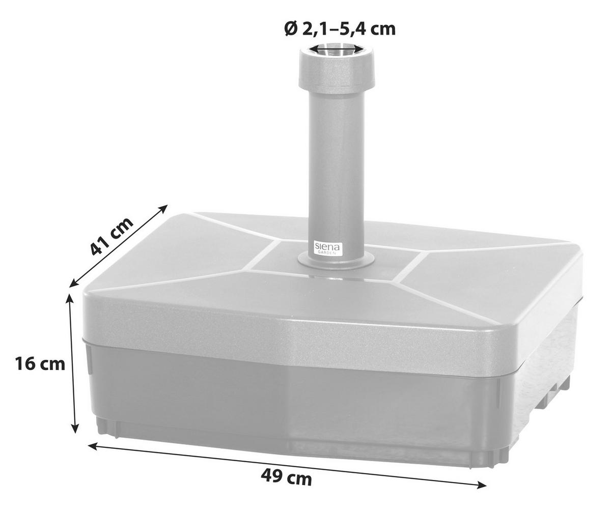 Schirmständer Kunststoff für BxHxT: 49x16x41 cm - Anthrazit, KONVENTIONELL, Kunststoff (49/16/41cm) - Siena Garden
