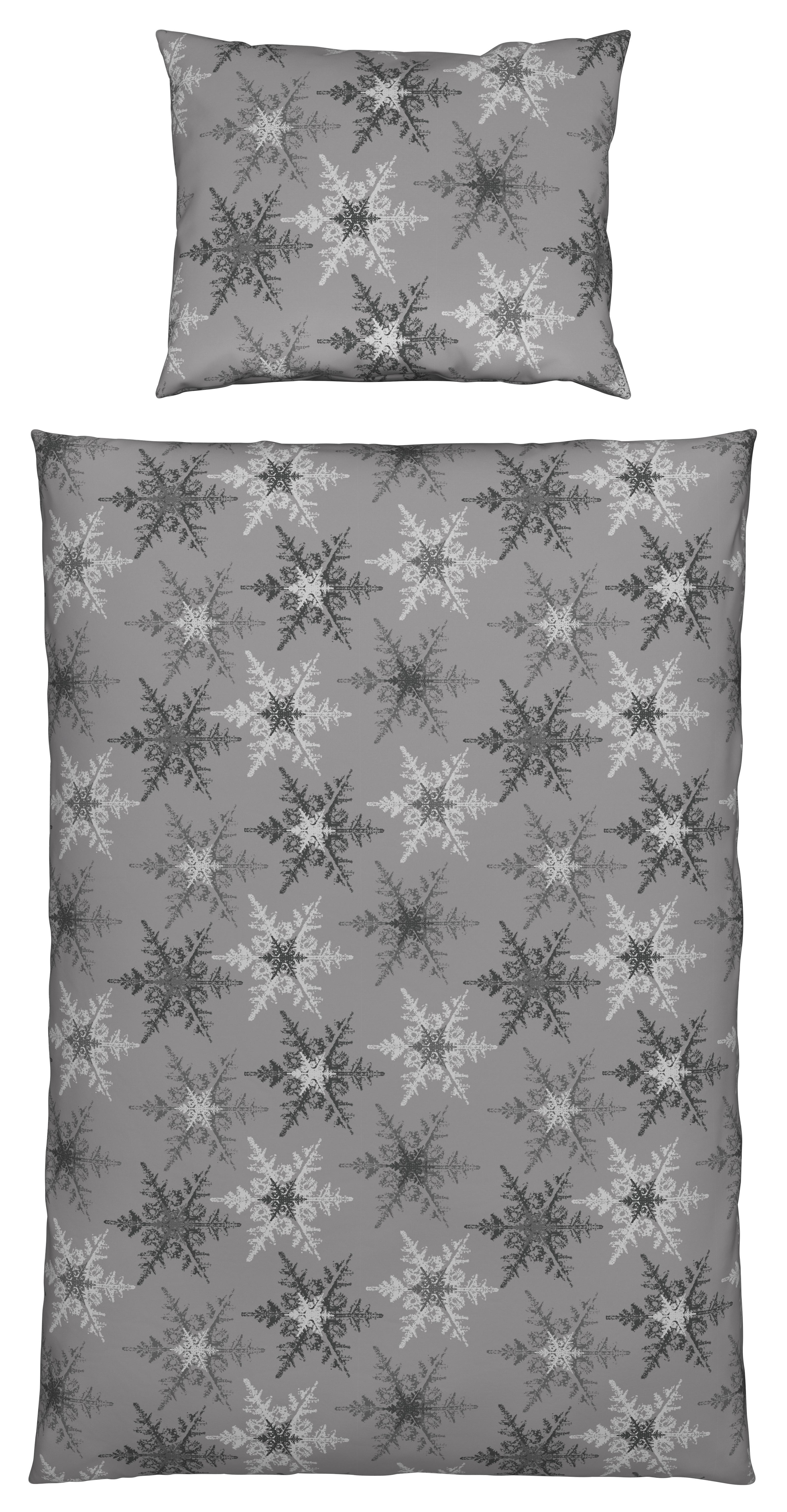 Ágyneműhuzat Snowflake - Szürke/Fehér, konvencionális, Textil - Ombra