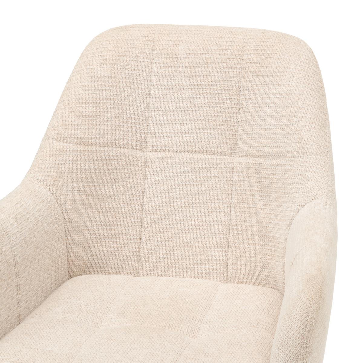 Armlehnstuhl Mira Webstoff Beige, B: 58 Cm - Beige/Schwarz, KONVENTIONELL, Textil/Metall (58/88/63cm) - MID.YOU