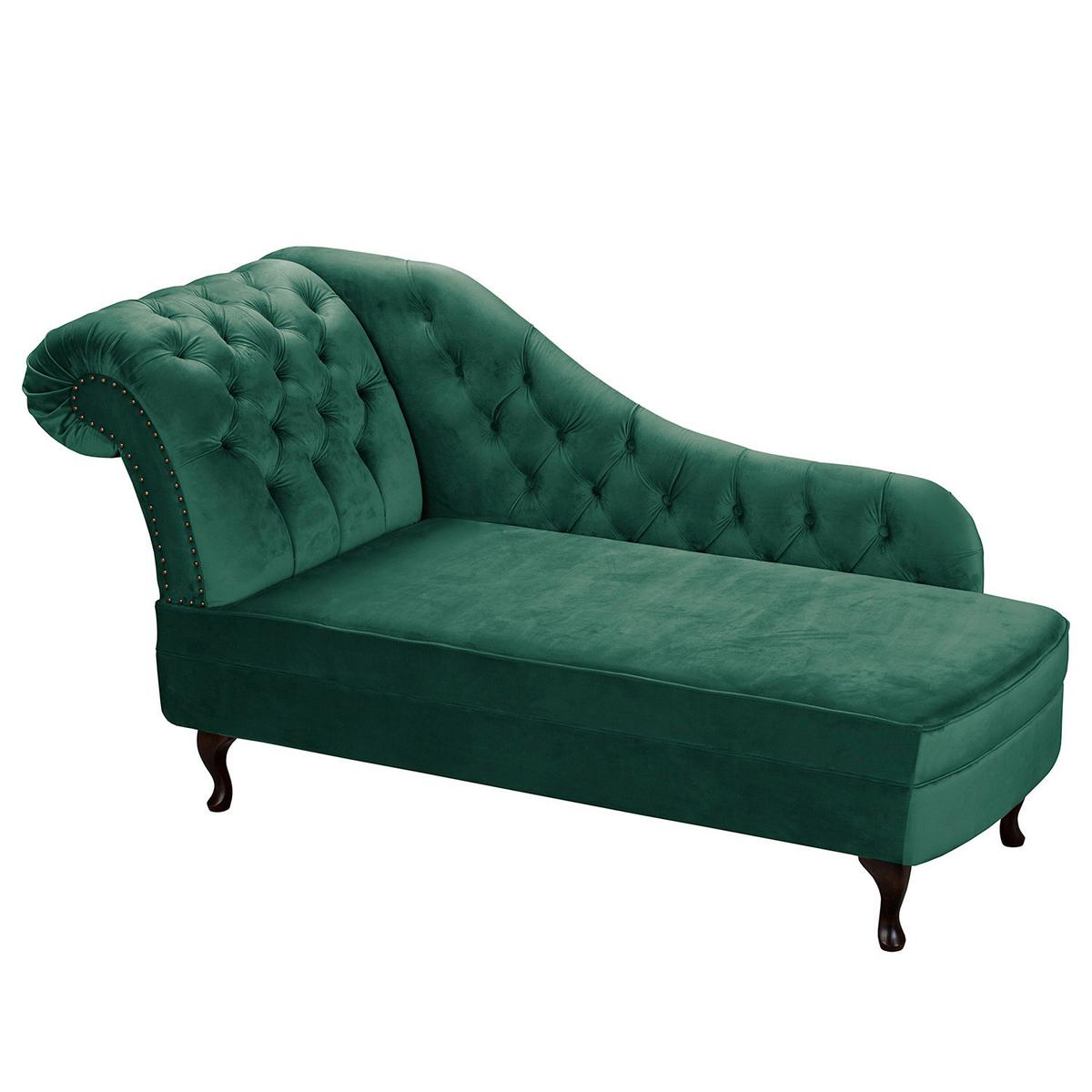 Récamiere Pako Grün B: 185cm - Braun/Grün, Design, Textil (185/93/75cm) - Livetastic