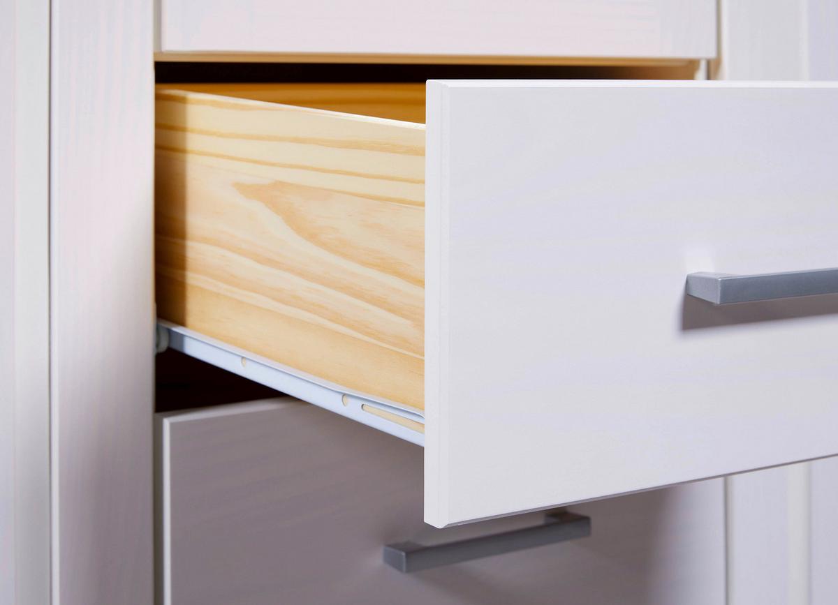 Drehtürenschrank Massiv Mit Spiegel 140 Cm Geraldo Weiß - Weiß, LIFESTYLE, Holz (140/190/55cm) - MID.YOU