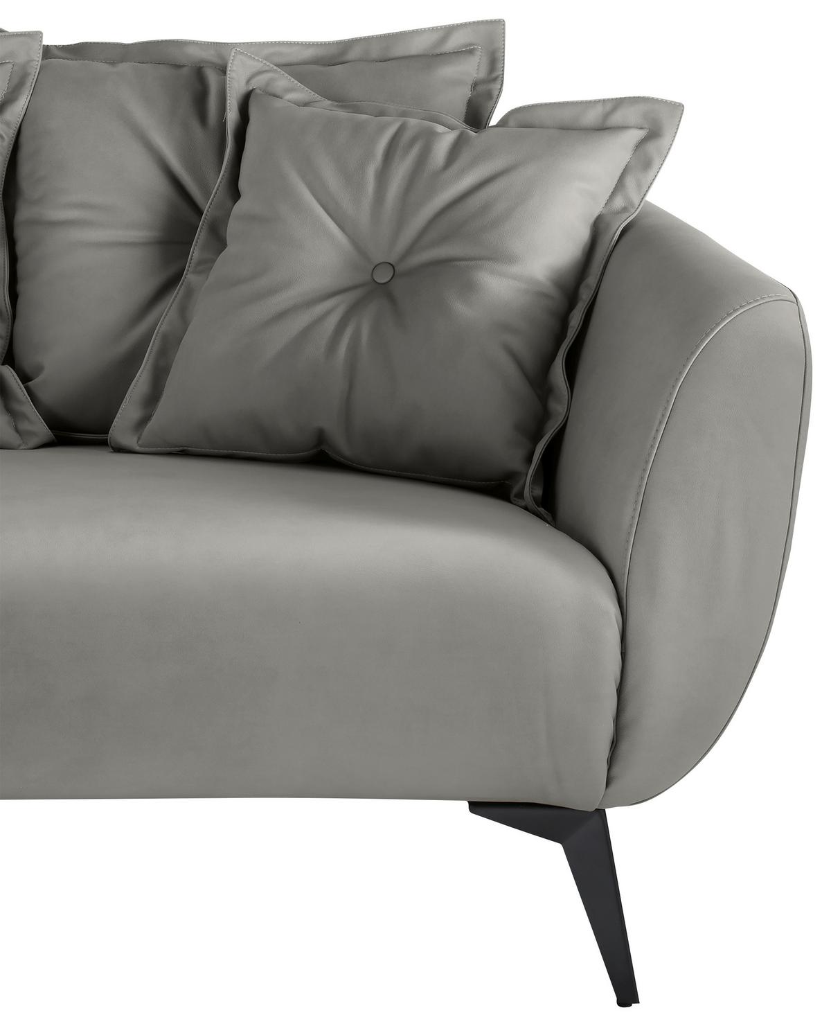Ecksofa Baggio Grau S: 162x277 cm - Schwarz/Grau, MODERN, Textil (162/277cm) - Livetastic