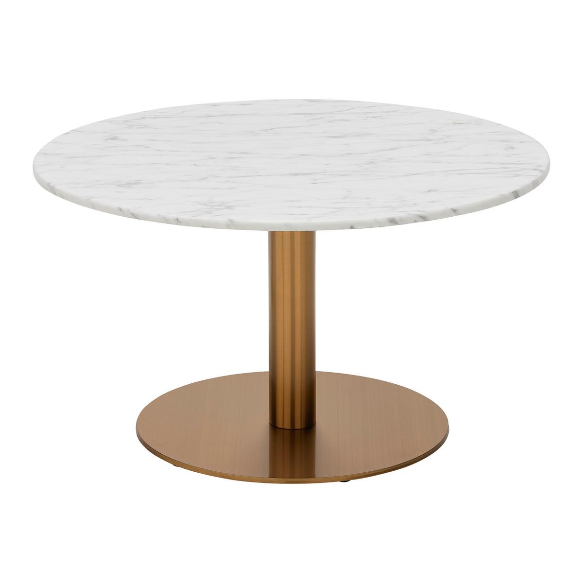 Konferenční stolek BURSA 80 - bílá/barvy zlata, Moderní, kov/kámen (80/80/45cm) - Mömax