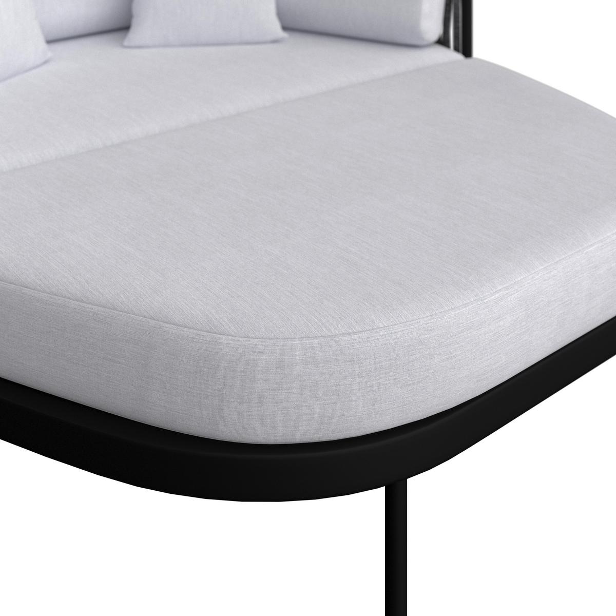 Relaxační ostrůvek LUCIEN - černá/světle šedá, Moderní, kov/textil (150/64/76cm) - Bessagi Garden