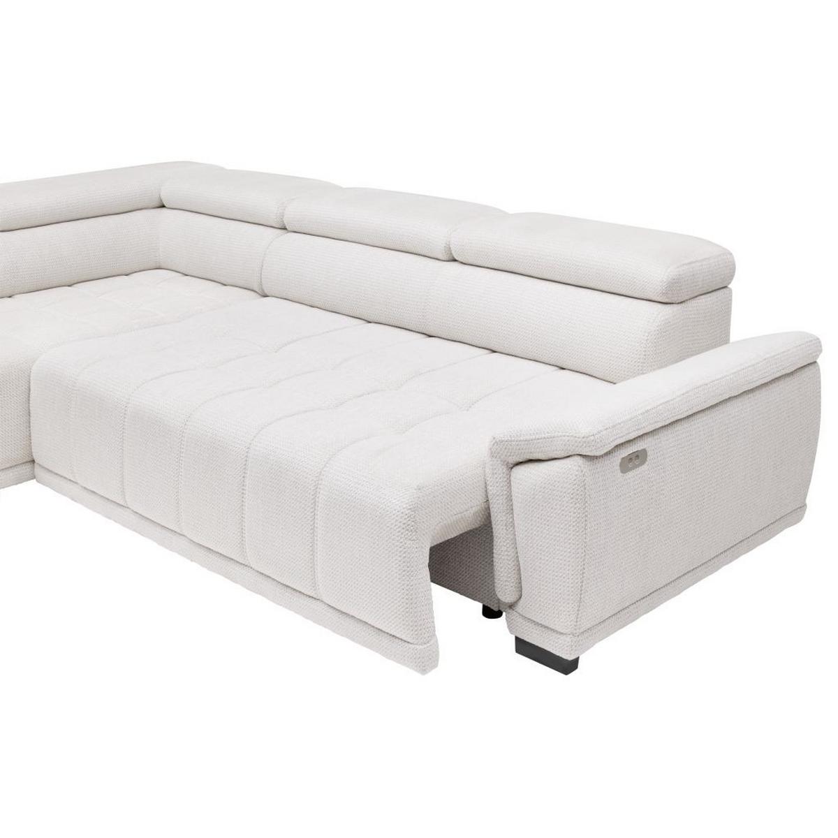Rohová sedačka GRINALDI, ľavá, šedobílá - černá/šedobílá, Moderní, textil/plast (206/283cm) - Premium Living