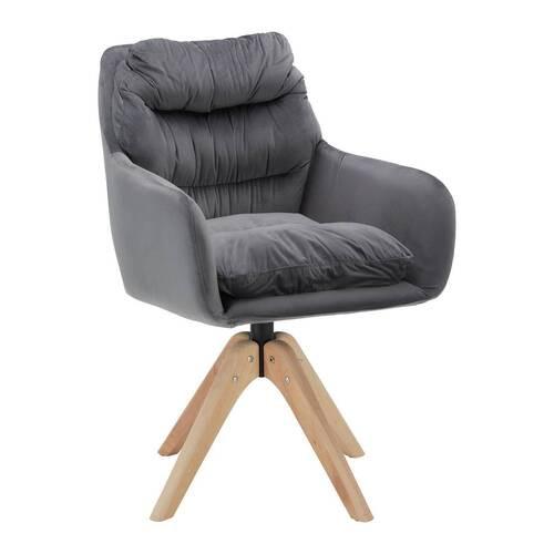 Židle JUANA šedá - šedá/přírodní barvy, Moderní, kov/dřevo (61/93/65cm) - P & B