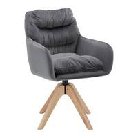 Židle JUANA šedá - šedá/přírodní barvy, Moderní, kov/dřevo (61/93/65cm) - P & B